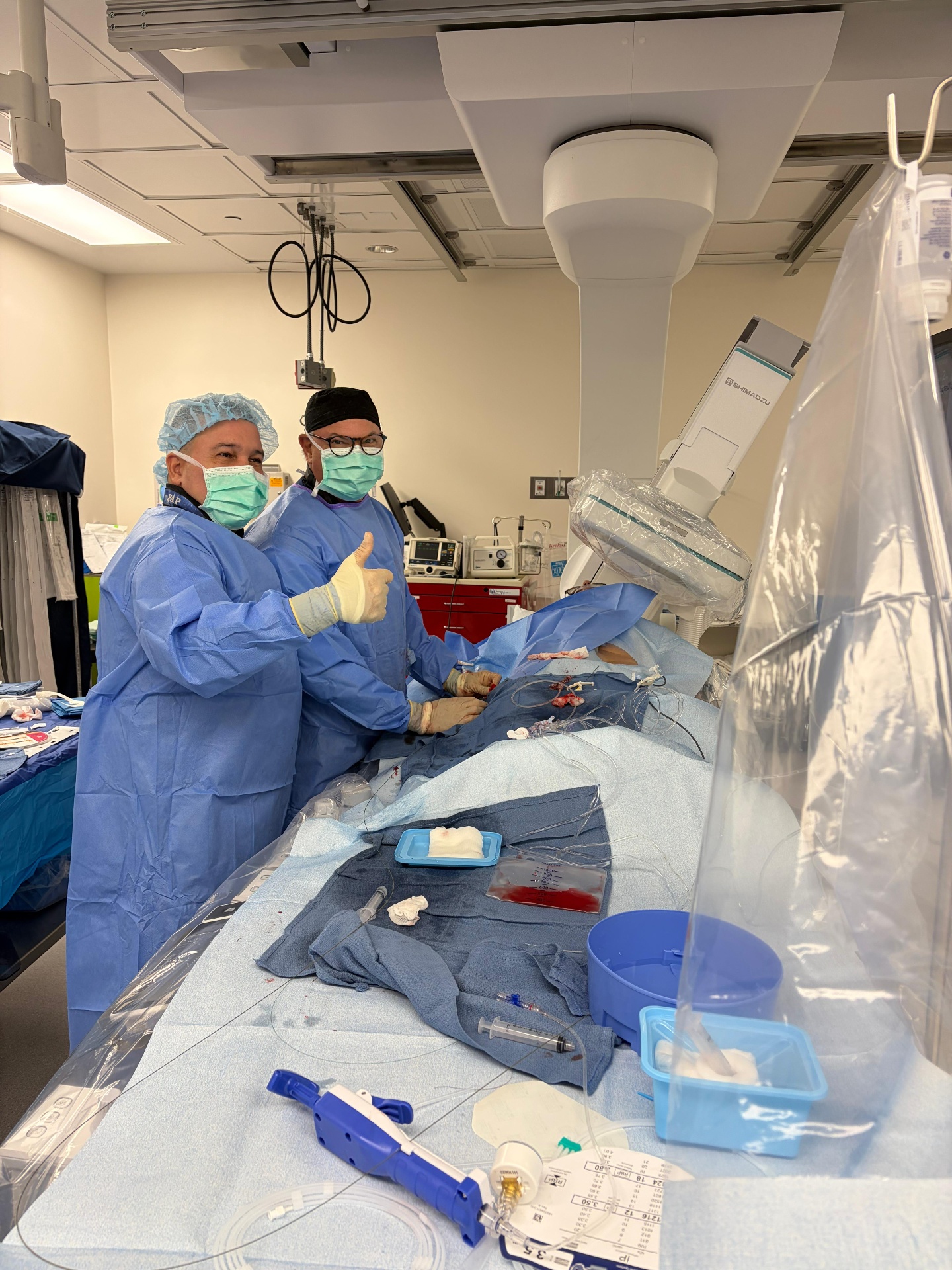 Dr. Pedro Martinez-Clark and team performing a coronary stent procedure at Miami-Dade County's first cardiovascular ambulatory surgery center.